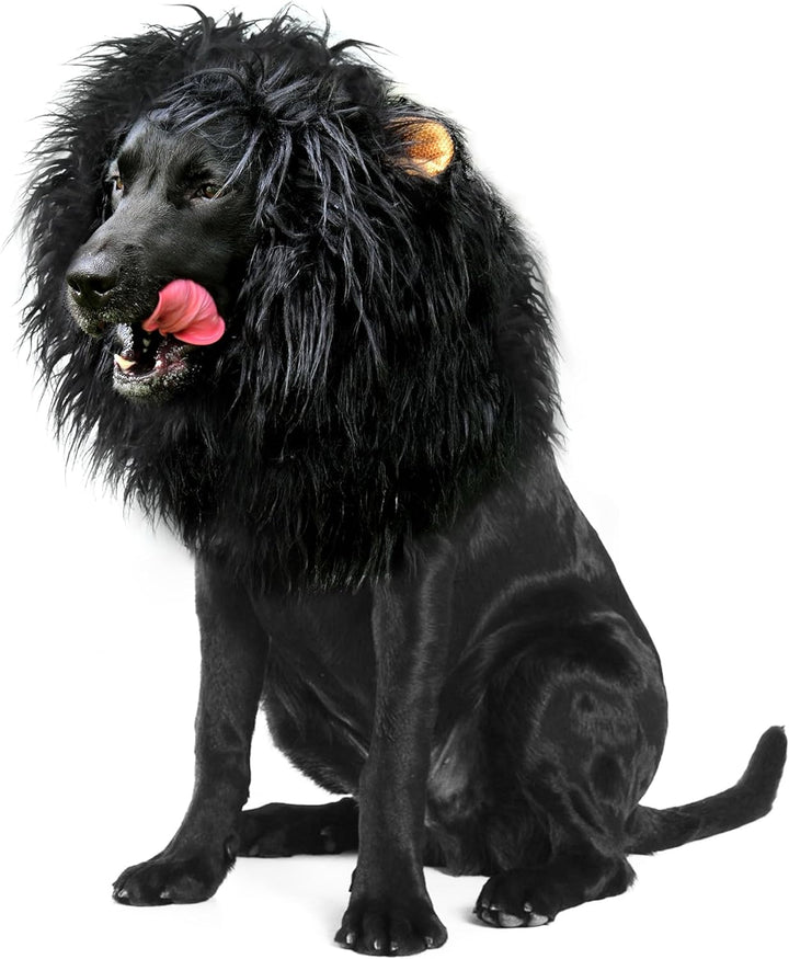Lion Mane Wig for Dogs with Ears, Funny Pet Costumes for Halloween Christmas