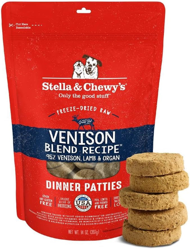 Freeze-Dried Raw Dinner Patties - Beef Recipe - High Protein Grain-Free Puppy & Dog Food - Perfect for Picky Eaters - 25 Oz