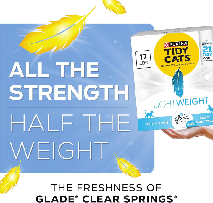 Purina  Lightweight with Glade Clear Springs Multi-Cat, Clumping, Low Dust, Scented Cat Litter - 17 Lb. Box