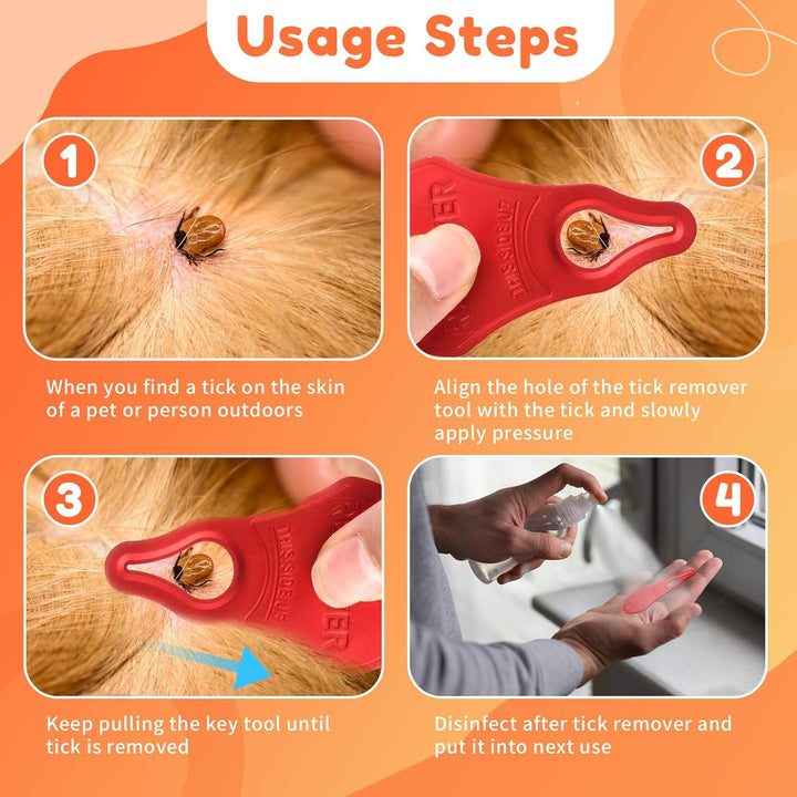 3 Pack Portable Tick Removal Tools, Tick Remover Tools for Dogs, Pets and Humans, Efficient, Safe and Reliable, Tick Key Essentials for Outdoor Activities