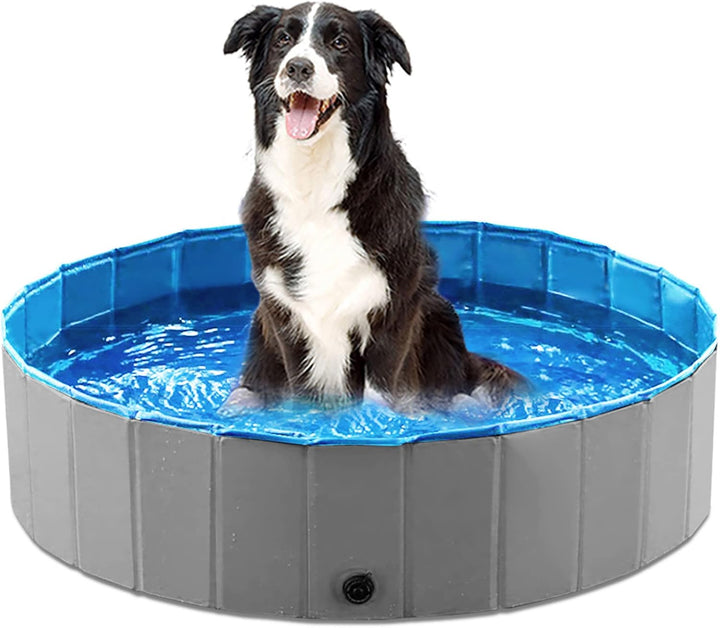 Foldable Dog Pet Bath Pool Collapsible Dog Pet Pool Bathing Tub Kiddie Pool Doggie Wading Pool for Puppy Small Medium Large Dogs Cats and Kids 48" Blue