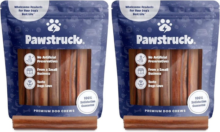 All Natural 11-12" Roasted Collagen Sticks for Dogs – Low Odor & Long-Lasting Bully Stick & Rawhide Alternative, Single Ingredient, Vet Approved – 5 Pack