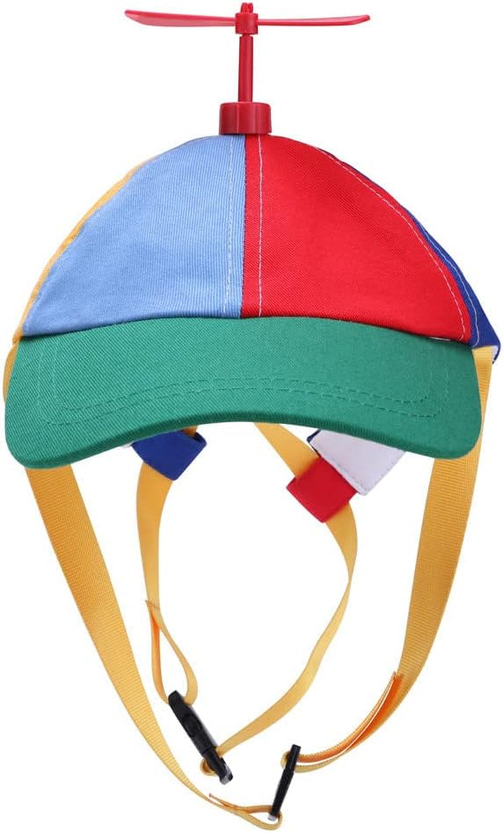 Dog Hats with Funny Propeller, Size and Rope Double Adjustment Pet Hats for Small ，Medium， Large Dog and Cat (Iridescent)