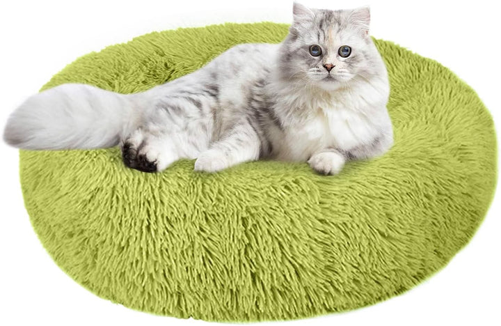 Dog Bed for Small Medium Large Dogs Cats, 20 Inch Calming Washable-Round Cozy Soft Pet Bed for Puppy and Kitten with Slip-Resistant Bottom