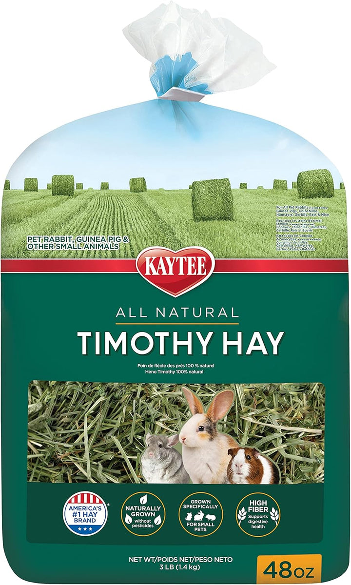 Timothy Hay, High Fiber, Grown Specifically for Small Animals, Rabbits, Guinea Pigs, Chinchillas, 2 Pounds