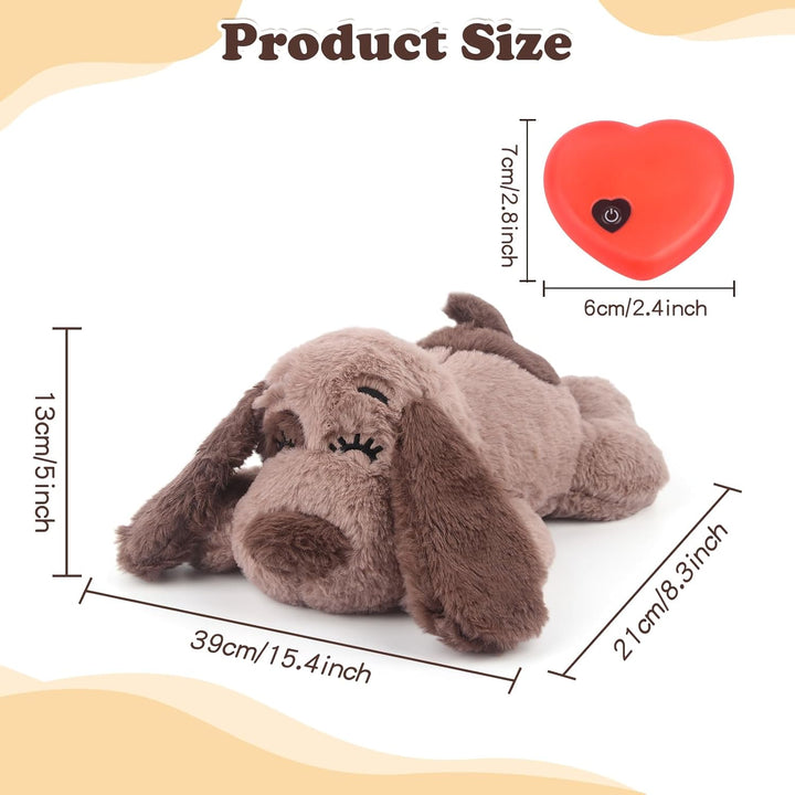 Beverly Shark Puppy Heartbeat Toy Dog Anxiety Relief Calming Aid Puppy Heartbeat Stuffed Animal Behavioral Training Sleep Aid Comfort Soother Plush Toy for Puppies Cats