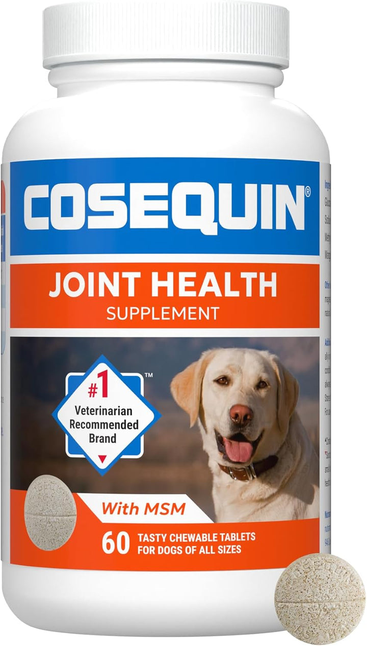 Cosequin for Dogs Joint Health Supplement, Contains Glucosamine for Dogs, plus Chondroitin and MSM, Supports Healthy Joints, for All Breeds and Sizes, Chewable Tablets, 132 Count