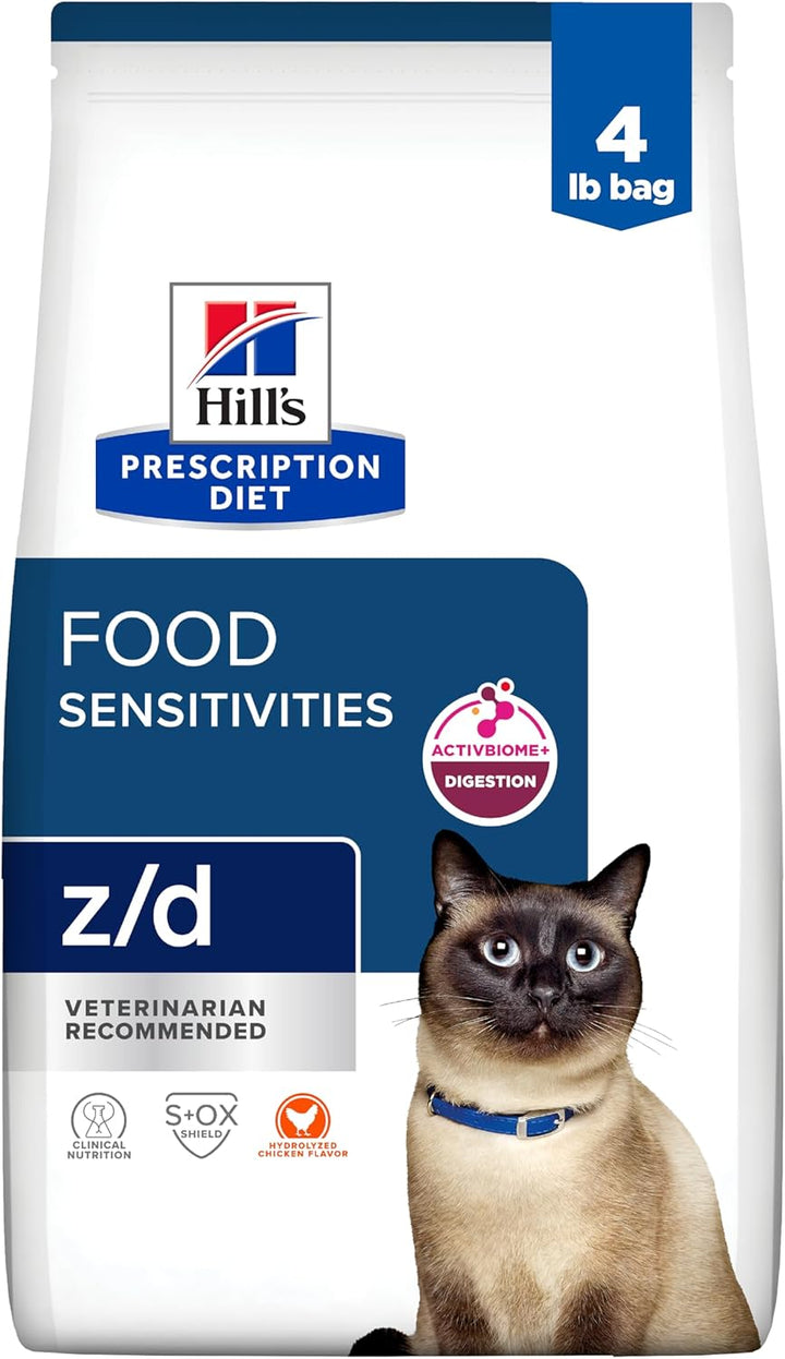 Z/D Skin/Food Sensitivities Hydrolyzed Dry Cat Food, Veterinary Diet, 8.5 Lb. Bag