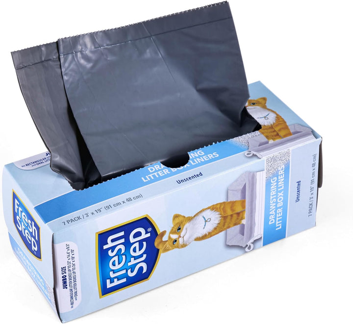 Drawstring Litter Box Liners Scented, Large Size 30" X 17" - 7 Count