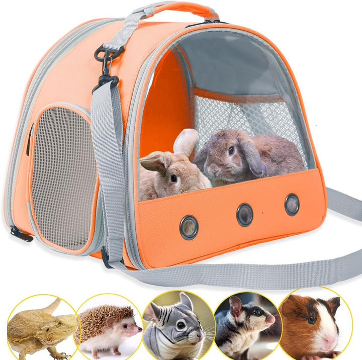 Bearded Dragon Travel Carrier,Lizards Carrier, Small Animal Travel Carrier for Sugar Glider Hedgehog Rat Parrot Bird Guinea Pig, Portable Guinea Pig Travel Bag for 2