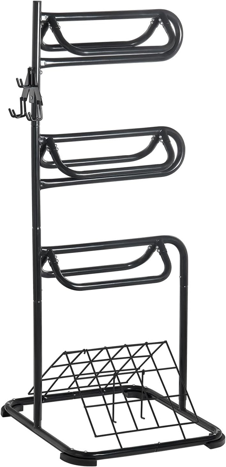 Freestanding Saddle Stand, 30 X 30 X 68.5 In, 3 Tiers Saddle Rack, Heavy Duty Saddle Blanket Holder with Removable & Rotating Tiers, English & Western Saddle Rack for Tack Room Organization