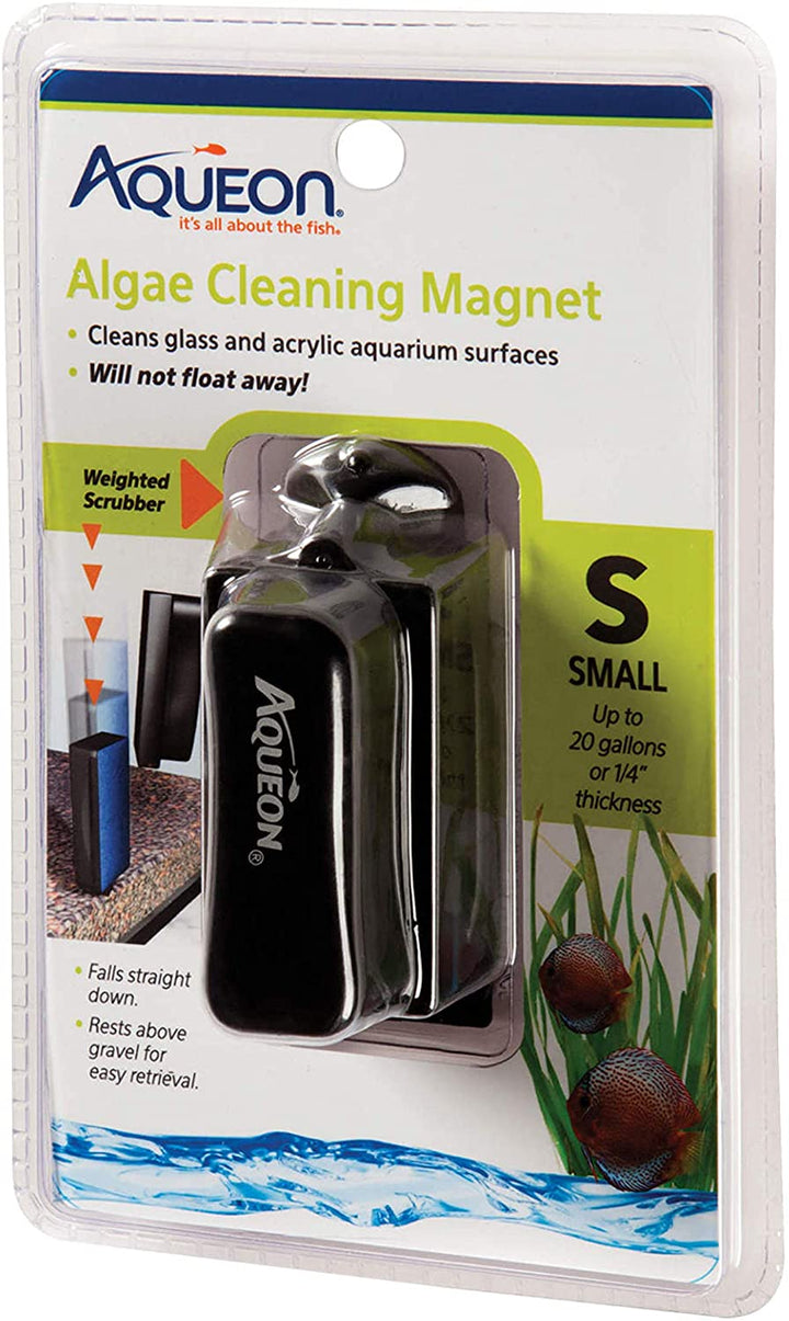 Aquarium Algae Scraper, Fish Tank Cleaning Magnets for Glass/Acrylic, Small, Black