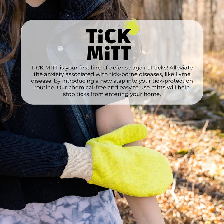 Yellow Tick Removal Glove for Humans & Pets - Safely Remove Ticks Effortlessly, Chemical-Free, Durable, Portable Tick Management Tool for Outdoor Adventures & Everyday Use