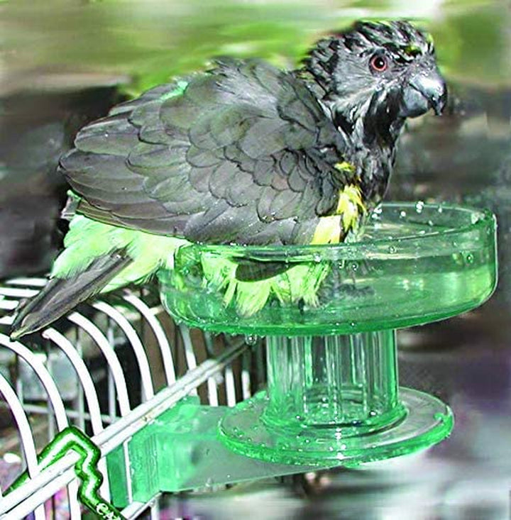 Quick Lock Bird Cage Bath for Lovebirds, Canaries, Finches, Parakeets, and Cockatiels and Other Small to Medium Feathered Friends (Pack of 1)