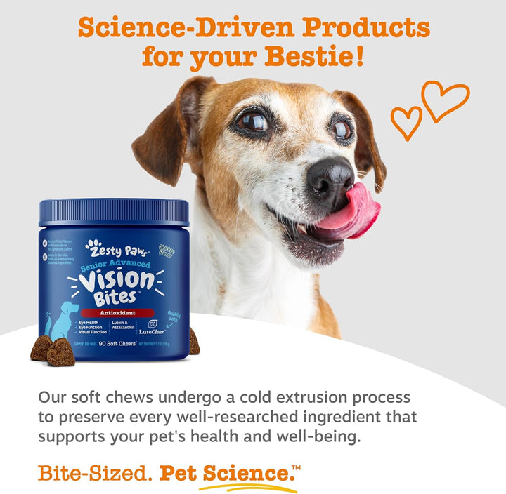 Eye Supplement for Dogs - Vision Support with Antioxidants & Omega 3 Fatty Acids - 90 Chews