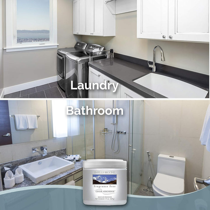 Air Freshener Odor Absorber Gel - 15 Oz, Pack of 2 - Absorbs and Eliminates Odor in Pet Areas, Bathrooms, Cars, & Boats - Made with Essential Oils - Fragrance Free