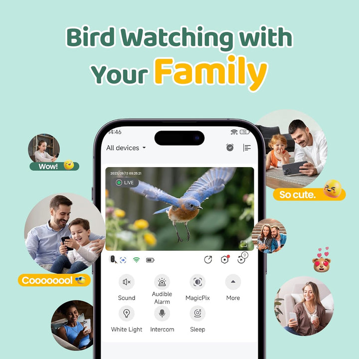 Bird Feeder with Camera Outdoor Solar: Smart Birdfeeder with AI Recognition - 2K HD Live Stream Video Camera for outside Wild Birds Garden Decor - Bird Lover Gifts