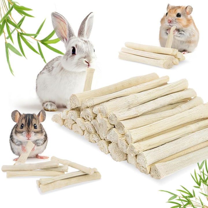 240G  Chew-Sticks - Natural Rabbit Bamboo Sticks Small Animal Chew Toy Bunny Molar Treats Atural Teeth Grinding Toys for Squirrel Guinea Pigs Chinchilla