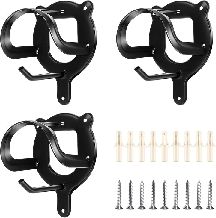 3 Counts Horse Bridle Rack Bracket Bridle Hooks Tack Storage Halter Hanger Metal Holder with Tubes and Screw for Horse Barn Supplies(Black)