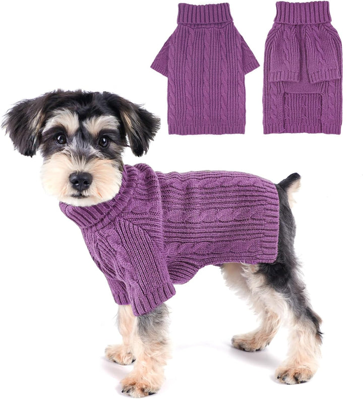 Winter Dog Clothes for Small Dogs Turtleneck Dog Sweaters Dog Knitted Warm Sweater Puppy Cold Weather Clothes Small Dog Pullover Sweater Fall Doggie Outfits Cat Apparel (Small)