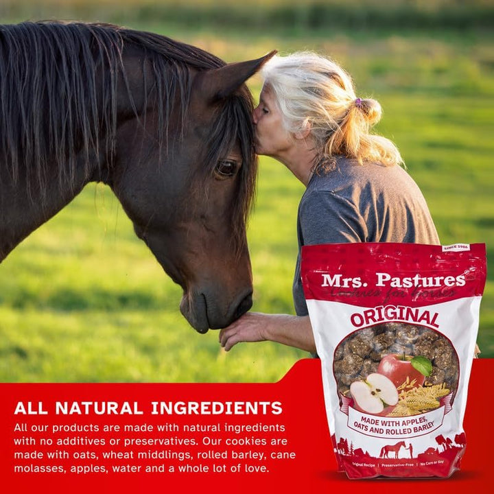 Mrs Pastures Cookies and Treats for Horses - Premium Horse Treats - Made with Apples, Oats, and Rolled Barley - Preservative Free - All Natural Ingredients - No Corn or Soy - Made in USA - (5Lb Bag)