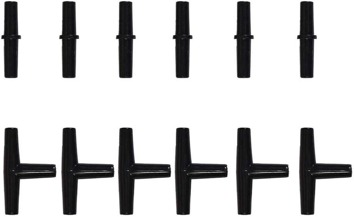 Aquarium 50 Feet Standard 3/16" Black Flexible Airline Tubing with Black Plastic Connectors for Fish Tank,Terrariums, and Hydroponics