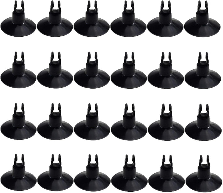 Aquarium Suction Cups, for Fish Tank Airline Tubing, with Clips 3/16" Air Hose Holder, 24Pcs (Clear)