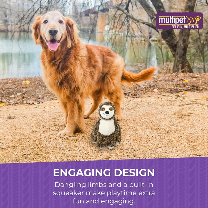 Bark Buddies Sloth Dog Plush Toy - Squeaky Dog Toy for All Dogs - Extra Soft Plush Dog Toy - Stuffed Animal Dog Toy for Cuddling & Playing - Cute Dog Pet Toy (10")