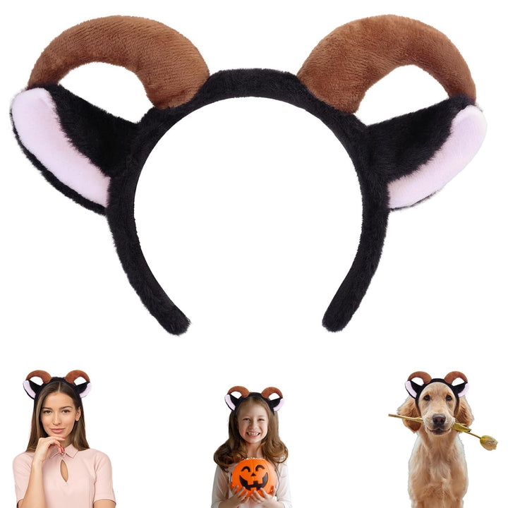 Dog Ears Golden Movable, Realistic Animals Ears Headband Brown, Fluffy Cat Bunny Bear Costume Halloween Christmas for Washing Makeup Cosplay Birthday Party