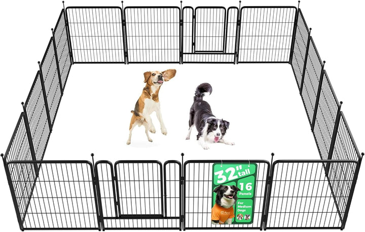 Rollick Unleashed Dog Playpen for Indoor, Yard, RV Camping, 24 Inch 8 Panels for Small and Puppy Dogs, Black│Patented