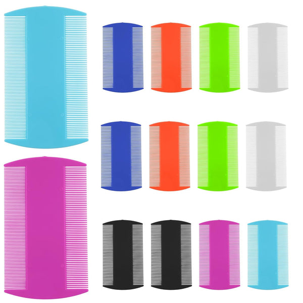 14 Pcs Lice Comb, Flea Comb, Double Sided Dandruff Comb, Cat Comb, Plastic Flea Comb for Cats Fine Teeth Pet Comb for Cat Dog to Keep Skin Healthy and Hair Soft (Multi-Color)