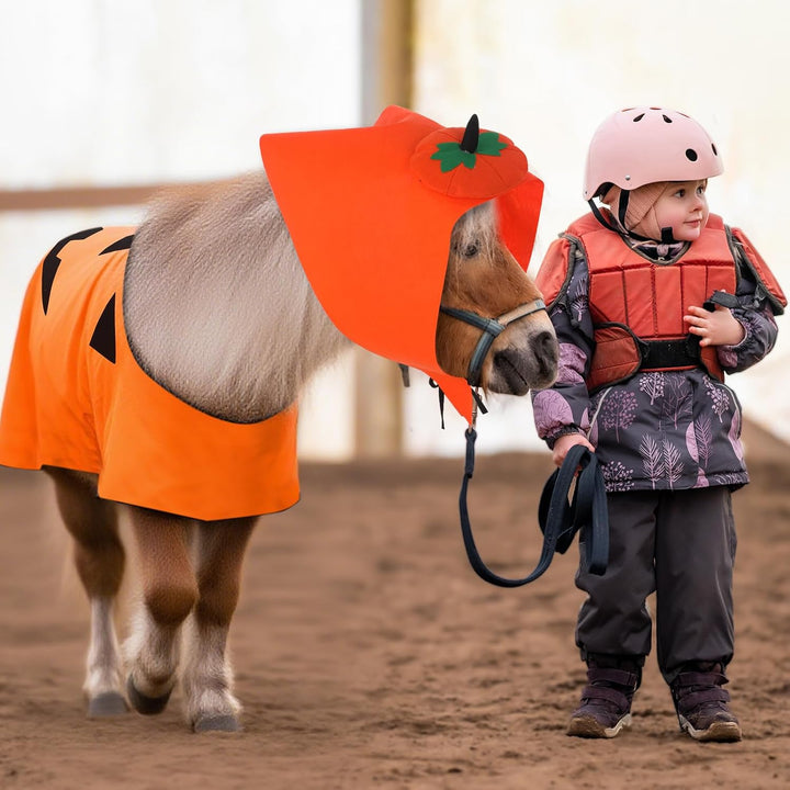 Halloween Horse Costume Gown Cosplay Supply for Holiday Horse Costume Accessories Trick or Treat(Pumpkin)