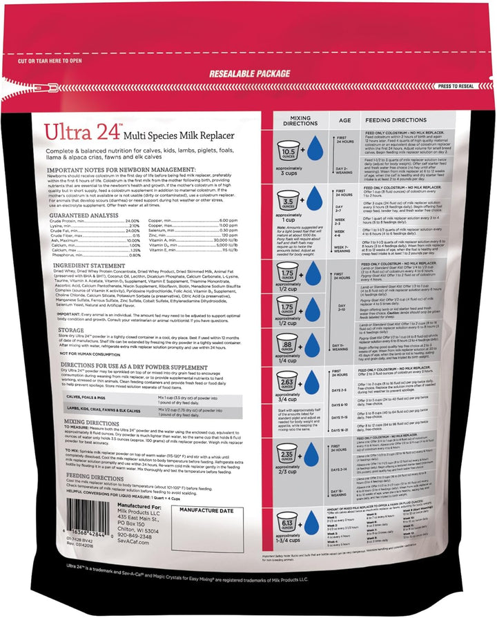 Milk Products Grade a Ultra 24 Milk Replacer, 4-Pound