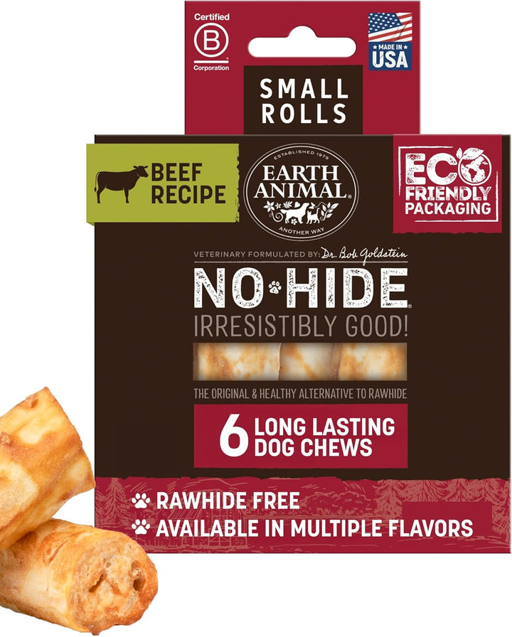 No Hide Small Long Lasting Dog Chew Rolls, Chicken - 6 Count