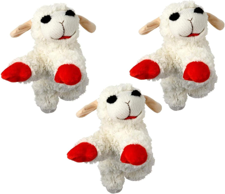 Lambchop Plush Dog Toy 6" with Squeaker Color:White Size:Pack of 6