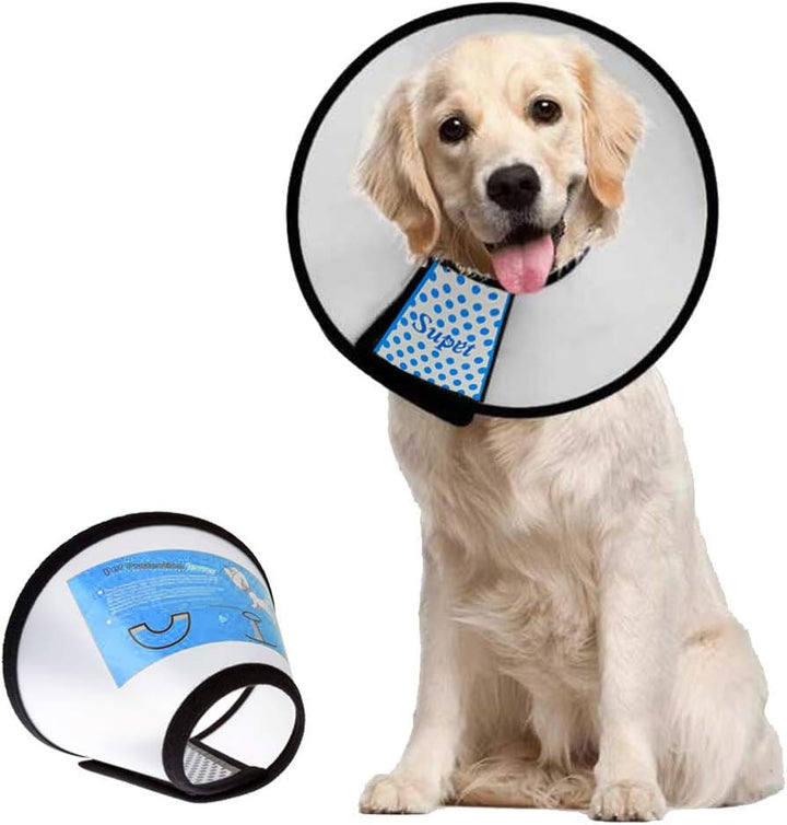 Dog Cone Collar Adjustable after Surgery, Comfortable Pet Recovery Collar & Cone for Large Medium Small Dogs, Elizabethan Dog Neck Collar Plastic Practical
