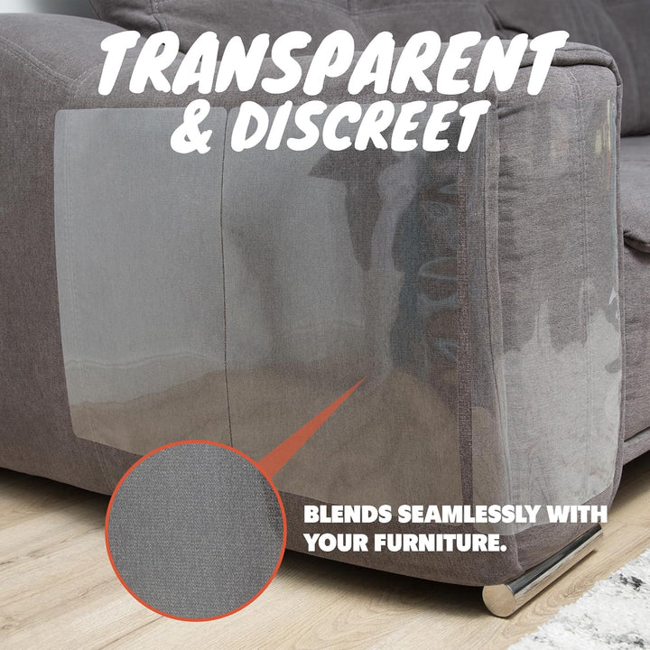 Anti Cat Scratch Furniture Protector, 10-Pack Couch Protector from Cat Claws - Heavy-Duty, Easy-To-Apply Scratching Deterrent and Shield for Sofa Corners, Walls, Doors- with 50 Twist Pins