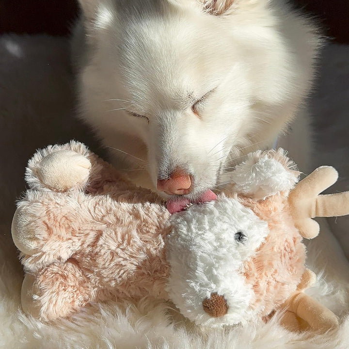 Vixi Maxi Plushie – Soft & Festive Reindeer Toy for Dogs and Cats | Crinkle, Squeaky & Jingle | Lightweight Faux-Fur Cuddle Buddy for Playtime, Snuggles & Holiday Décor