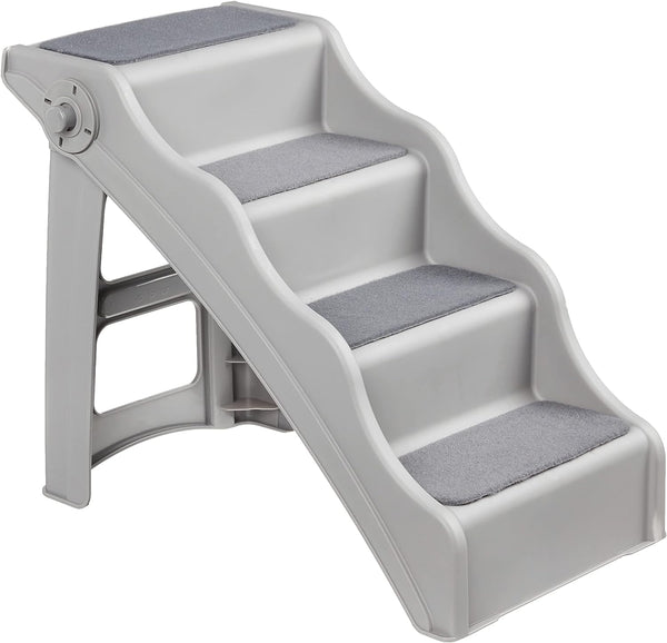 Foldable Non-Slip Pet Stairs, Steps for Dogs and Cats, 14.6'' W X 22.75'' D X 19.5'' H, Grey