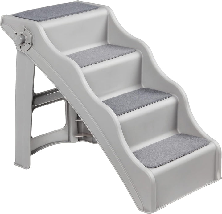 Foldable Non-Slip Pet Stairs, Steps for Dogs and Cats, 14.6'' W X 22.75'' D X 19.5'' H, Grey