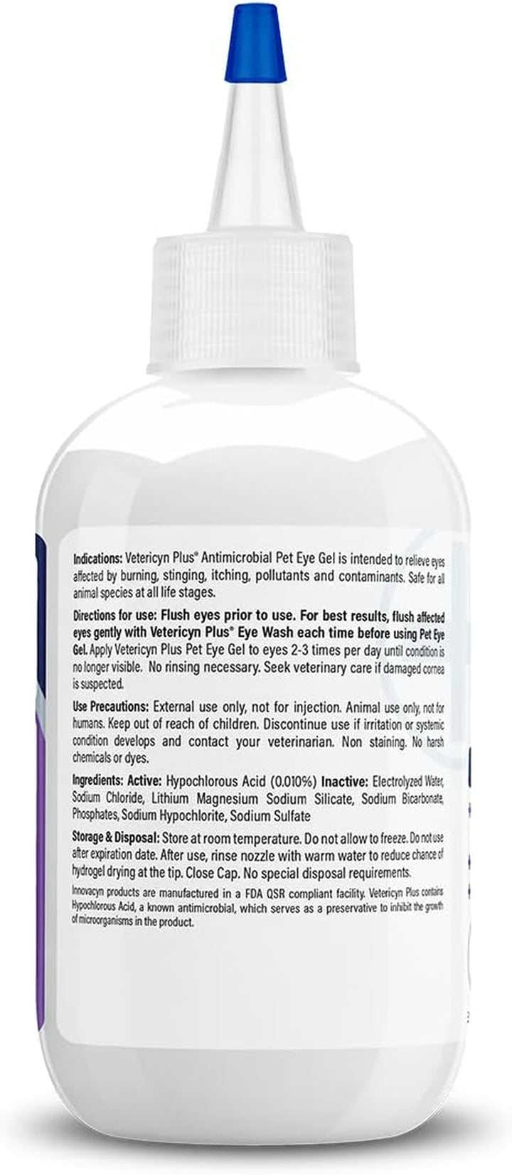 plus Pet Eye Gel | Dog and Cat Eye Ointment Alternative to Lubricate and Relieve Eye Irritations and Abrasions, Reduce Symptoms of Pink Eye in Dogs and Cats. 3 Ounces