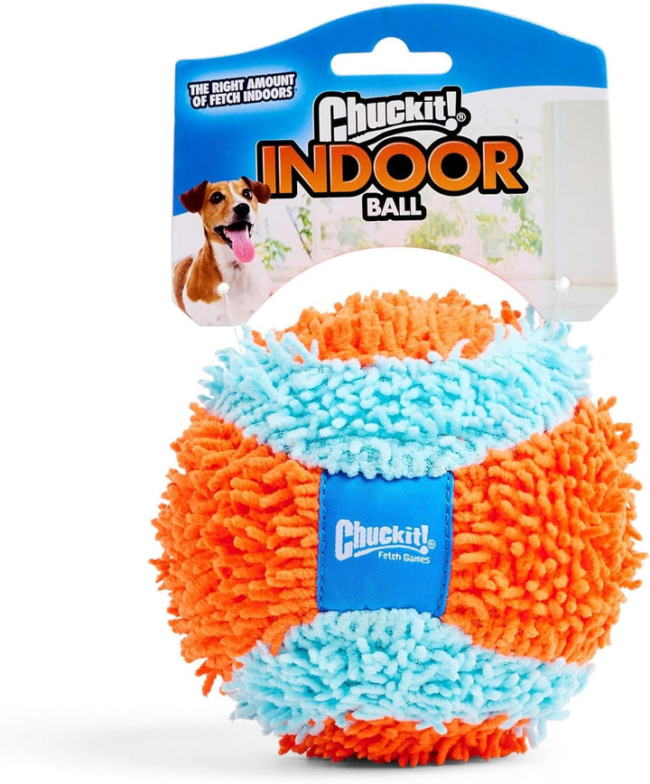 Indoor Fetch Ball Dog Toy for Dogs - Interactive Dog Toys for Boredom, 4.75 Inch, Orange and Blue
