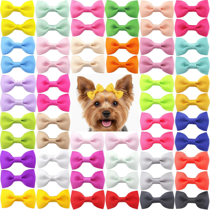 Dog Hair Bows Small Puppy: Clips for Pet Grooming Gifts 60Pcs (30 Colros X 2)