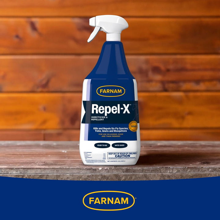 Repel-X Insecticide & Repellent Water-Based Fly Spray for Horses, Dogs and Premises, 32 Ounces