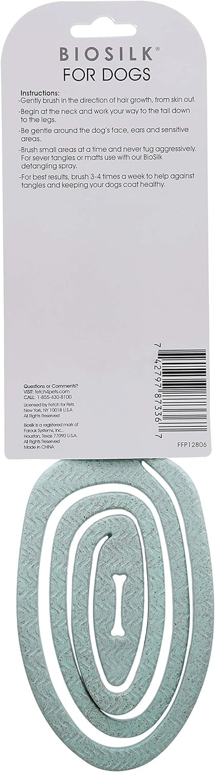 for Pets Eco-Friendly Detangling Pin Brush for Dogs in Mint Green | Easy to Hold Ergonomic Handle Dog Brushes, Wet or Dry Dog Hair Brush, Light Blue (Ff12806),Gray/Black