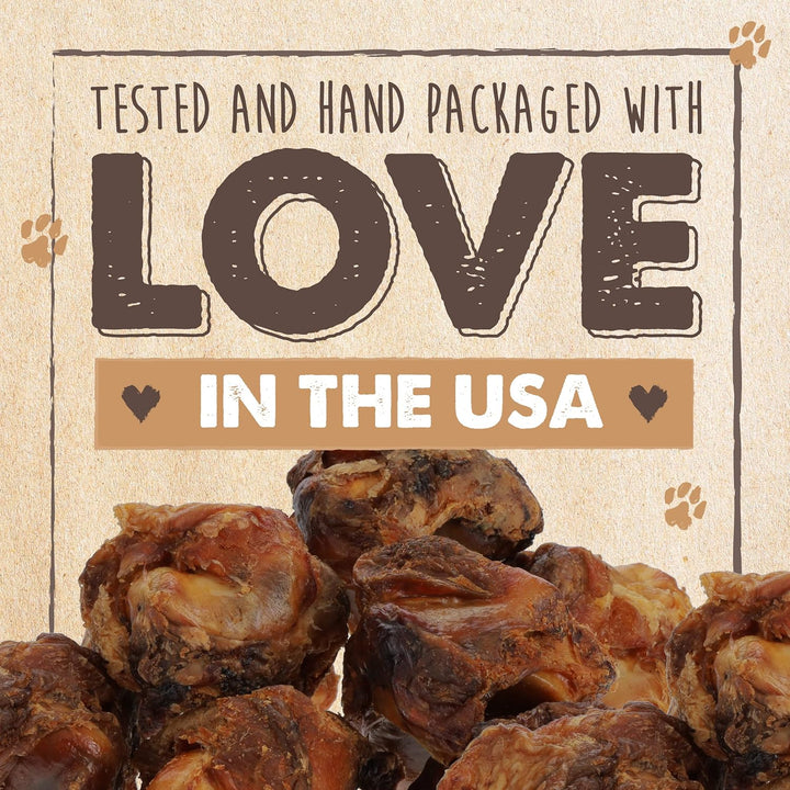 Naturals Dog Bones - Cow Knee Caps & Knuckle Bones for Dogs (8 Pack) | 100% Natural Beef Knee Caps, Meaty Pet Treat