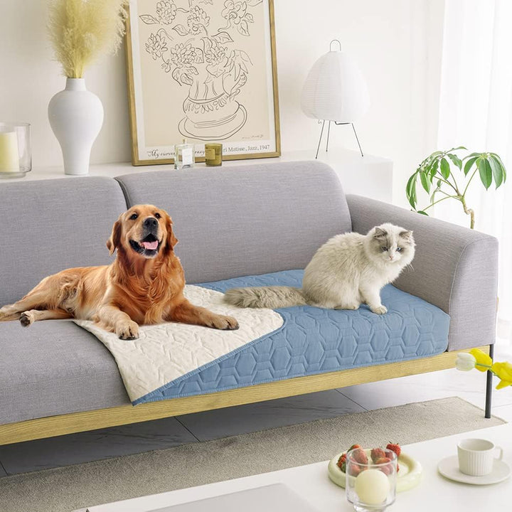 Waterproof and Anti-Slip Dog Bed Cover and Pet Blanket Sofa Pet Bed Mat ，Car Incontinence Mattress Protectors Furniture Couch Cover for Most Cats Dogs, Pets（52X82-Ivory）