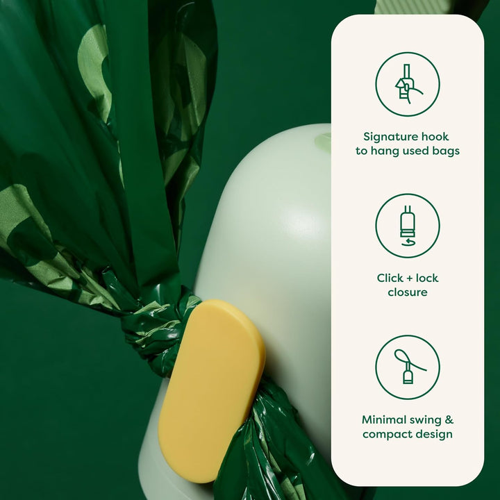 Dog Poop Bag Holder, Durable and Guaranteed Leakproof, Unscented, Dispenser with Starter Roll