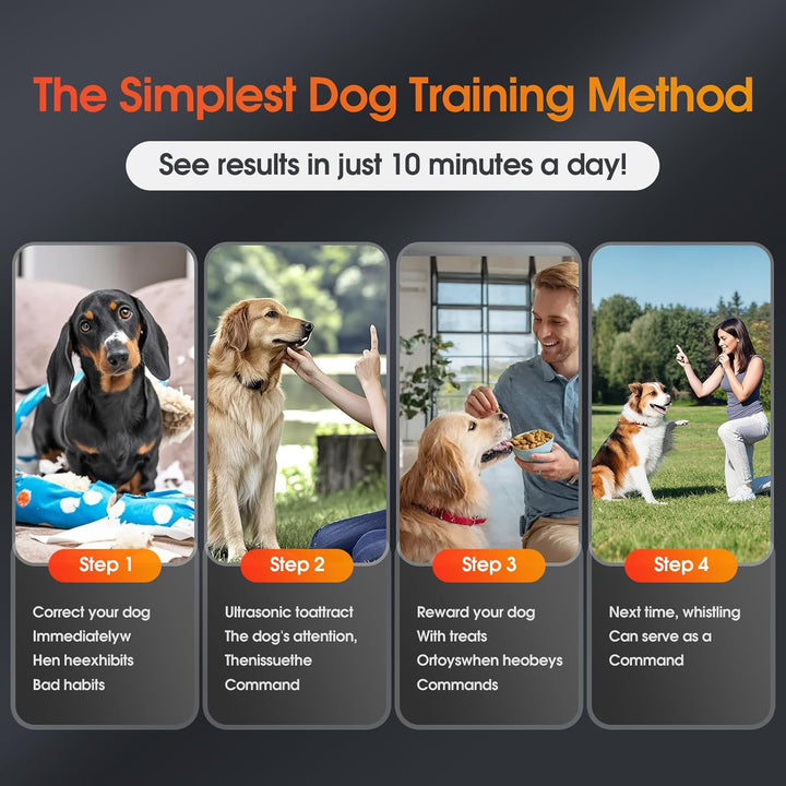 4 Pack Dog Whistle to Stop Barking Neighbors Dog,304 Stainless Steel Adjustable Ultrasonic Silent Dog Training Whistle for Recall & Bark Control,Professional Whistle Suitable for All Dogs