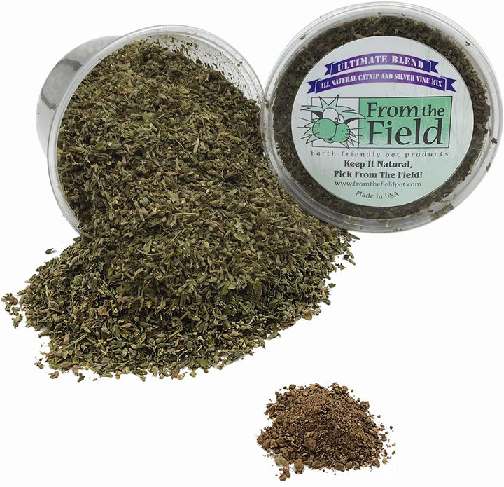 | Ultimate Blend Catnip & Silver Vine | Premium Usa-Grown Catnip for Toys & Playtime | Fresh, Potent, Non-Toxic, Eco-Friendly | Safe for Kittens & Cats | Resealable 2 Oz Tub